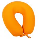 Подушка EcoRelax "Дорожная" 29х25х10, съемный чехол на молнии, трикотажная ткань, 100% хлопок "Оранжевый"