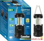 Camelion фонарь кемпинговый LED5632 (3xR03) 3 св/д COB (90lm) крюк, черный/пластик