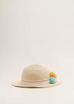 Соломенная шляпа с помпонами