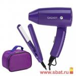 Набор Galaxy GL-4720 Фен 1,4 кВт, 2 скор, складн.ручка+щипцы (выпрямитель) керам.пластины, сумка 35Вт