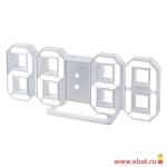 Часы-будильник "LUMINOUS", Perfeo LED, белый корпус / белая подсветка (PF-663) PF_5200