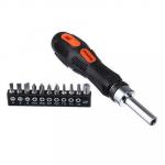 ЕРМАК Отвертка реверсив.,адаптер 1/4,биты:SL4,SL5.5,SL6.5,PH1,PH2,PZ1,PZ2,TORX10,TORX15,TORX20,сталь