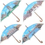 Зонт-трость женский, сплав, пластик, полиэстер, длина 60 см, 8 спиц, 4 дизайна, 1271