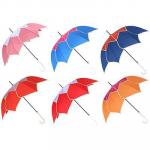 Зонт-трость женский, сплав, пластик, полиэстер, длина 60 см, 8 спиц, 4-6 цветов,1377