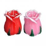 Свеча фигурная в виде розы, 2 цвета, 9,5х8   см, парафин