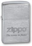 Зажигалка Zippo Name in flame с покрытием Brushed Chrome, латунь/сталь, серебристая, матовая
