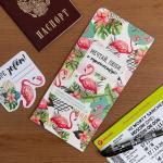 Туристический конверт для документов и наклейка на чемодан "Мечтай, люби и путешествуй!"