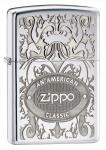 Зажигалка Zippo с покрытием High Polish Chrome, латунь/сталь, серебристая, глянцевая, 36x12x5