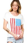 Белая футболка с графическим изображением американского флага