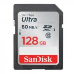 Карта памяти SDXC 128GB SANDISK Ultra, UHS-I U1, 80 Мб/сек (class 10), SDSDUNC-128G-GN6IN