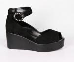 9B168-01-1А-8 черный (Т/Иск.кожа) Туфли летние открытые женские