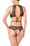 Эротическое боди Erolanta Lingerie Collection, из кружевного полотна, черное (46-48)