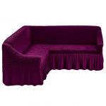 Чехол на диван угловой, фиолетовый.