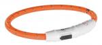 12704 Мигающее кольцо для собак USB, M–L: 45 см/ф 7 мм, нейлон, оранжевый, USB