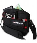 Сумка Wenger Horizontal Accessory Bag, для докум., черная/красная, 23х5х18 см
