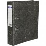 Папка-регистратор OfficeSpace 70 мм, мрамор, черная, нижний метал. кант, 251893
