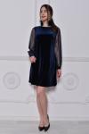 Платье Джина (синий бархат) Р11-907