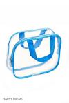 Комплект прозрачных сумок в роддом 3 в 1 голубой