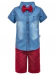 Комплект для мальчика: джинсовая рубашка с бабочкой и шорты