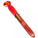 Ручка шариковая 4-цветная, с 2-режимной подсветкой, наконечниик в форме кристалла, 16 см, пластик