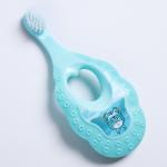 Детская зубная щетка с мягкой щетиной, цвет голубой