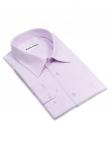 1574TBS Розовая однотонная мужская рубашка больших размеров