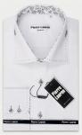 0107TESF арт. Белая мужская рубашка Elegance Slim Fit с узорным подкроем