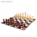 Шахматные фигуры, дерево, высота короля 8 см, с полем из картона 29х29 см, в пакете