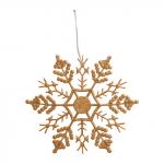 Украшение елочное подвесное "Снежинка-паутинка золотая", 16,5х16,5см, пластик, 75095