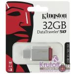 USB флэш-диск 3.0 32GB Kingston Data Traveler 50 металл/красный
