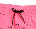 Розово-черные шорты на шнурке с принтом "Чайки"