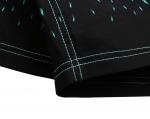 Бирюзово-черные шорты на шнурке с мелким растительным узором