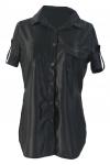 черная блузка с разрезами по бокам