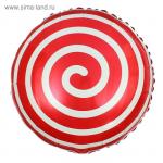 Шар фольгированный 18 Леденец, круг, цвет красный