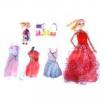 ИГРОЛЕНД Кукла шарнирн. в бальн. платье + мини-кукла и набор аксессуаров,30 см,пластик,29х32х6 см