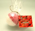 *Бурлящий шарик Клубника (красно-белая) для ванн 140 грамм, АНТИСТРЕСС