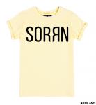 Бежевая  женская футболка с подворотами Сорян