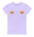 Лавандовая  женская футболка с подворотами Апельсиновые дольки