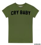 Женская футболка Хаки с подворотами Cry