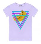 Лавандовая  женская футболка с подворотами Бананы