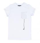 Белая женская футболка с карманом - Якорь Eniland