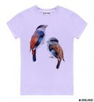 Лавандовая  женская футболка с подворотами Две птицы
