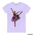 Лавандовая  женская футболка с подворотами Балерина