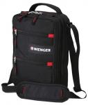 Сумка Wenger Mini Vertical Boarding Bag, для докум., черная/красная, 22x9x29 см