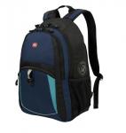 Рюкзак Wenger 15", синий/черный/бирюзовый, 33x15x45 см, 22 л
