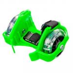 SILAPRO Ролики на пятку с подсветкой база пластик раздв, колеса ПВХ 7,2  см 3LED, до 80 кг, 6+, зелен