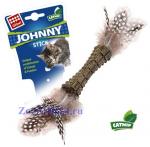 Игрушка для кошек Johnny Stick прессованная мята перья с двух сторон 75335 GiGwi