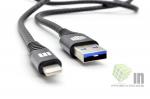 USB кабель INNOVATION (A1I-COBRA) Lightning 1 метр черный (3A)