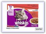 Влажный корм мясное разнообразие в желе 4 вкуса Whiskas 12x100 г