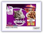 Влажный корм для взрослых кошек ассорти в желе 4 вкуса Whiskas 12x85 г